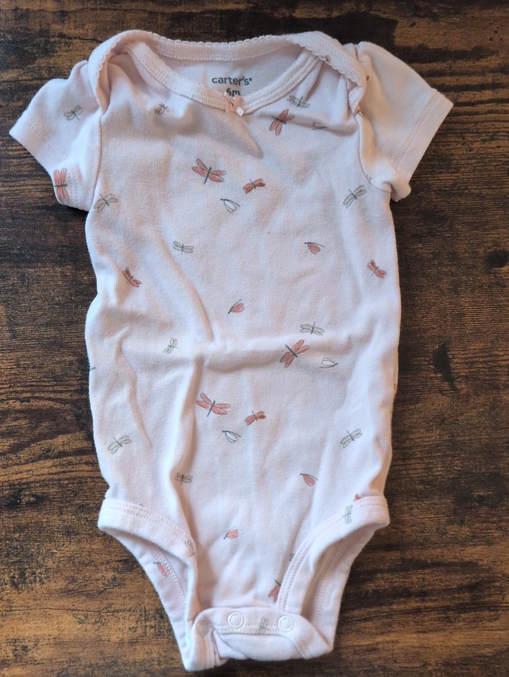 5/$25 Carter's Light Pink Short-Sleeve Onesie Bodysuit 6M